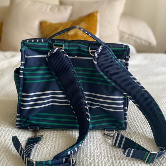 Jujube BFF Diaper Bag Striped Baby Bag Green and Blue - Picture 13 of 13